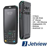 JETVIEW JE4 3 GB/32 GB EL TERMİNALLERİ (KAREKOD, ANDROİD11) MODEL 4